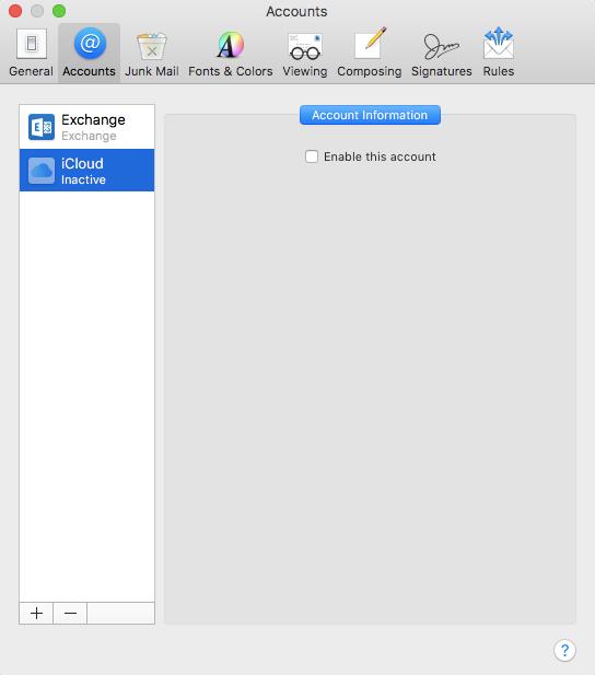 mac mail exchange gui