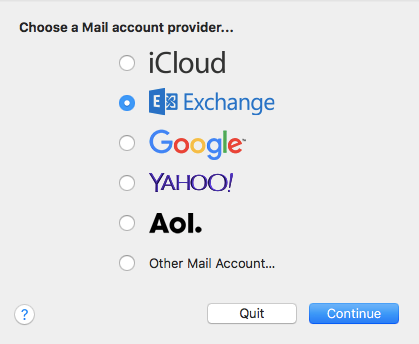 configure mac mail with exchange