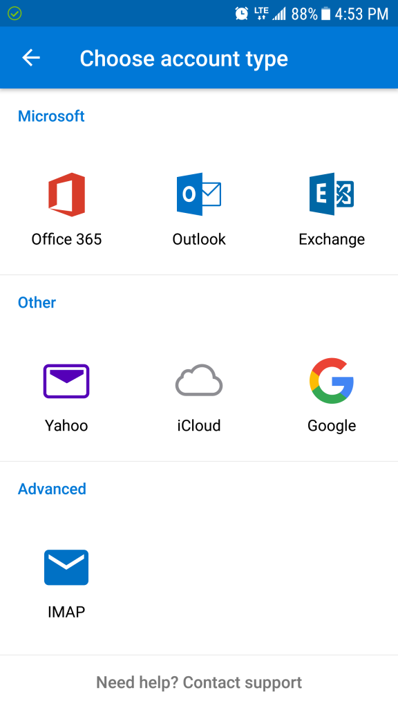 Setup Outlook App for Exchange