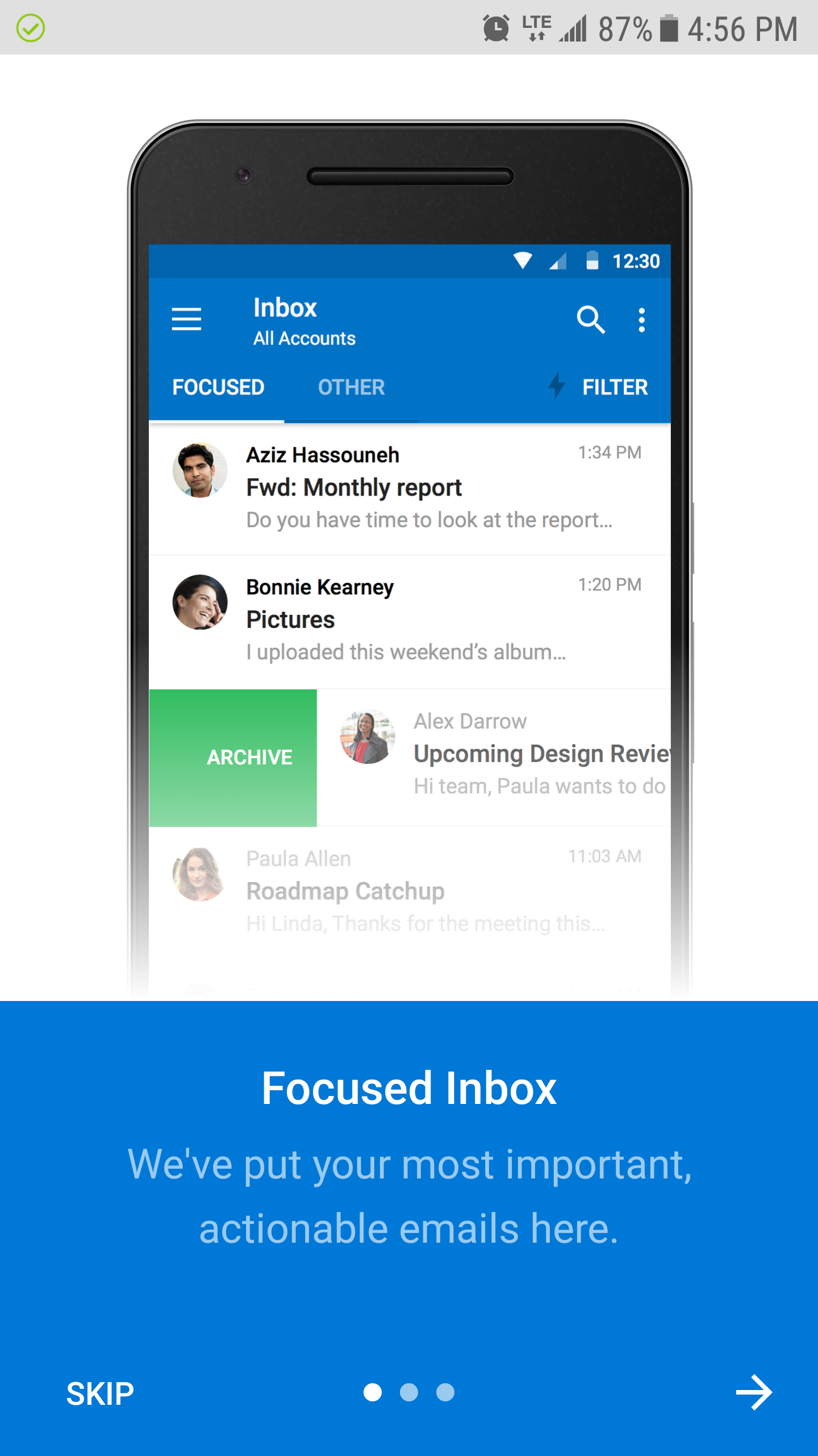 setup exchange email on android outlook app