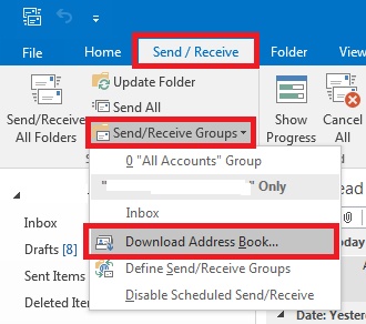 offline address book outlook