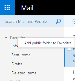 view public folders in outlook 2016