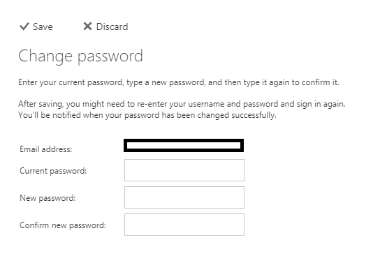 change exchange password