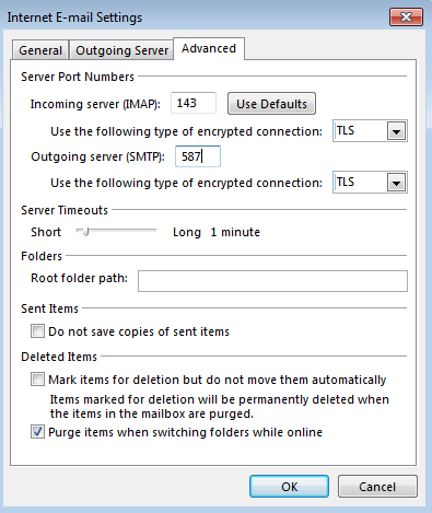 exchange 2016 imap settings