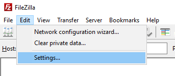 filezilla sftp configuration