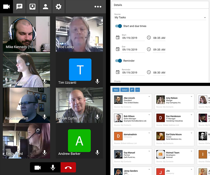 smartermail features video chat