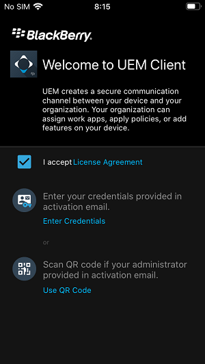 ios uem client