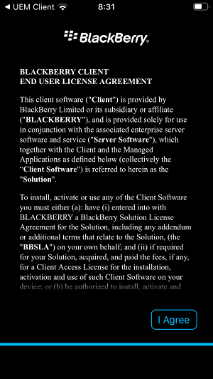 blackberry license agreement