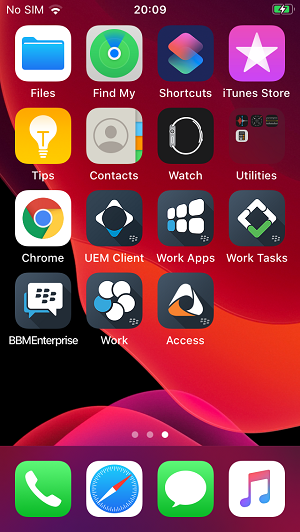 ios blackberry home screen