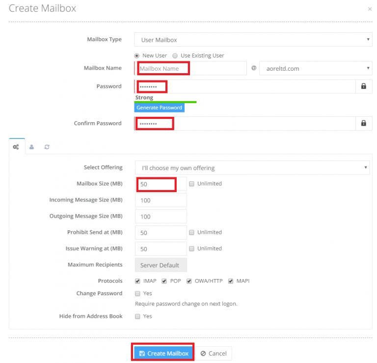 How to add my Exchange 2016 mailboxes? Hosting.ca