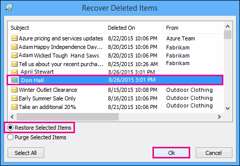 recover deleted contact in outlook